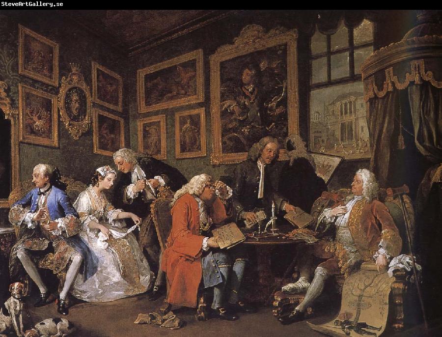 William Hogarth Group painting fashionable marriage marriage